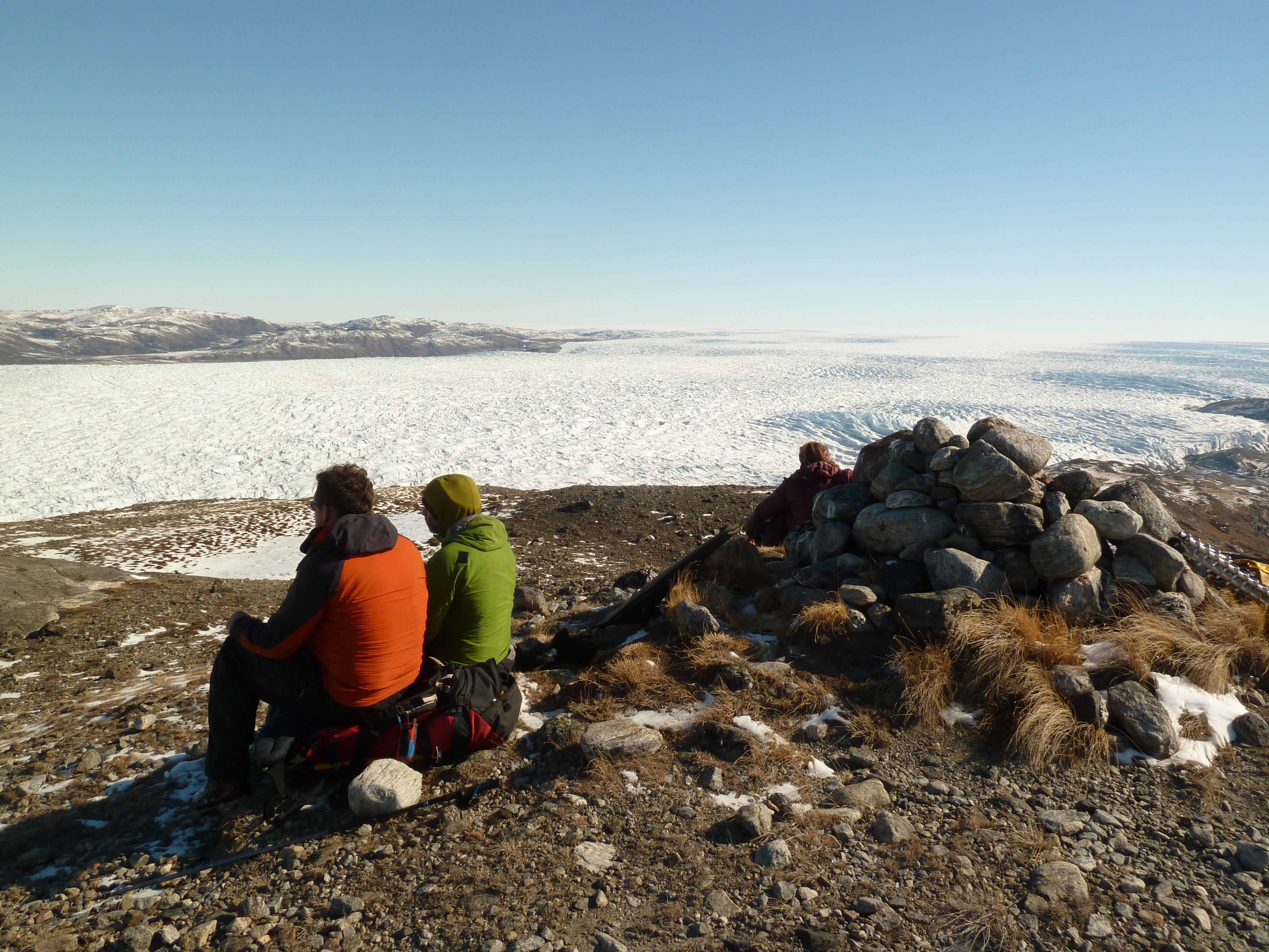 TSam, Tom and Tifenn enjoying a well earned rest whilst taking in what I (Siân) believe is the best view in the world!